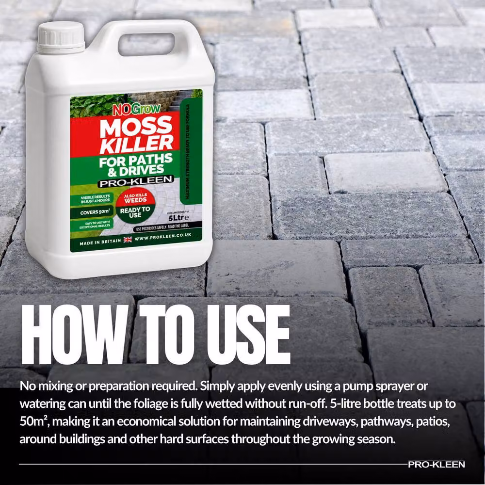 ProKleen NoGrow Moss Killer for Paths and Drives, 2 x 5 l – 8