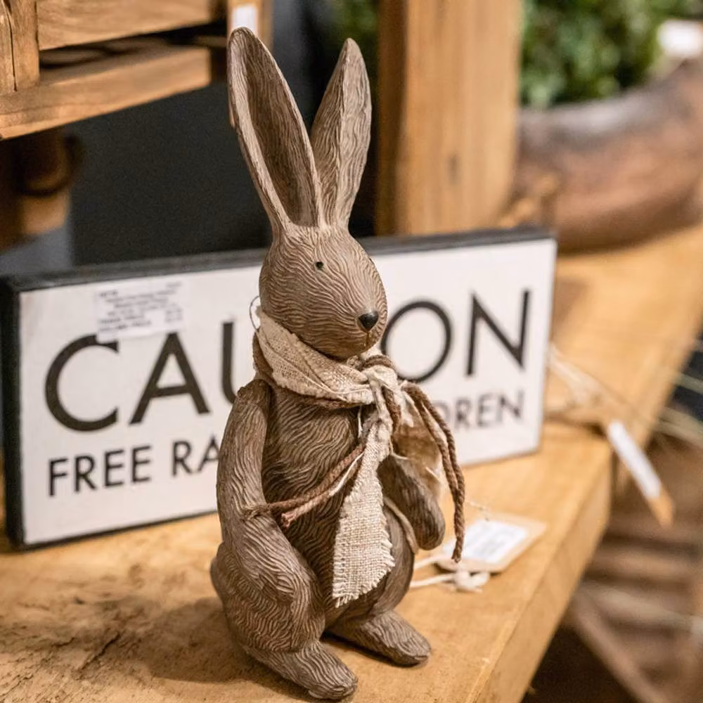 Lemon Pavilion Winter Bunny Rabbit Small Brown Tabletop Ornament – 4