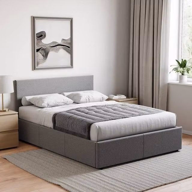 HD Designs Vida Designs Veronica Double Ottoman Bed in Dark Grey, W/D/H: 140 x 200 cm – 1