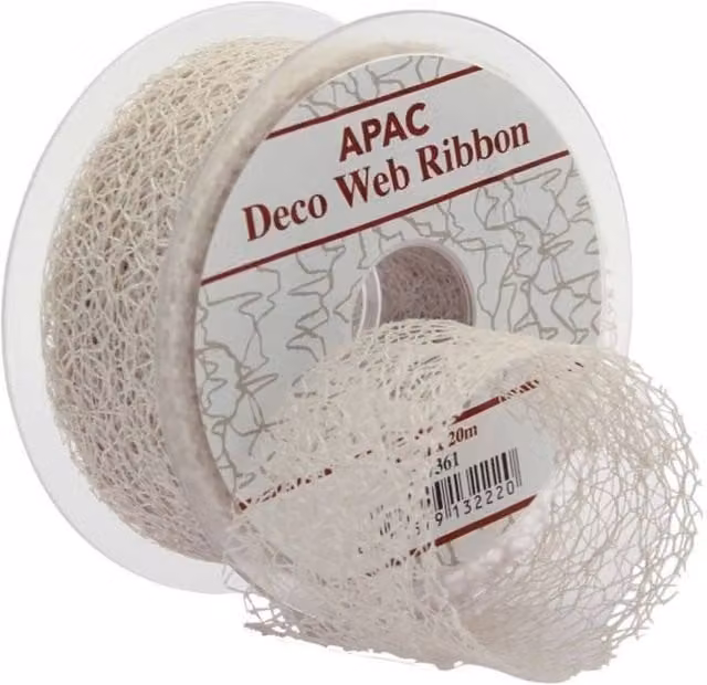 KDMD Ivory Deco Web Ribbon, 2 Pack, Width: 3.8 cm, Length: 20 m