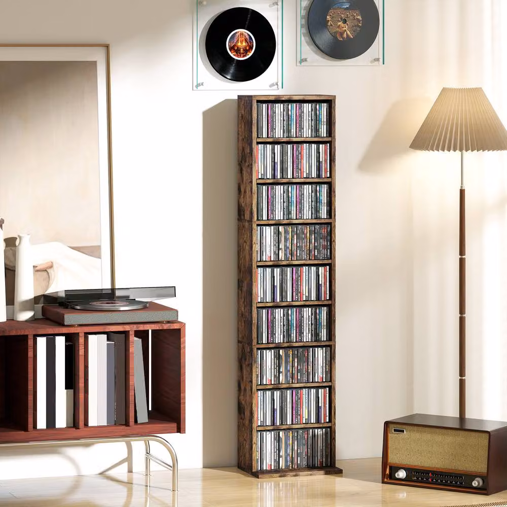 Rolipo 260 CD Narrow Media Storage Unit in Brown – 4
