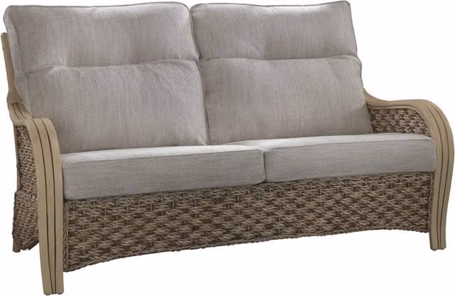 Desser Milan Cane Conservatory 3 Seater Sofa in Beige Rattan and Wood