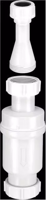 McAlpine MACVALVE-3 Self Closing Waste Valve with Tun Dish Adaptor in Matt White – 1