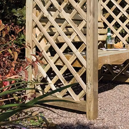Rowlinsons Victoria Garden Arbour in Brown, W: 134 cm, D: 80 cm, H: 199 cm – 5