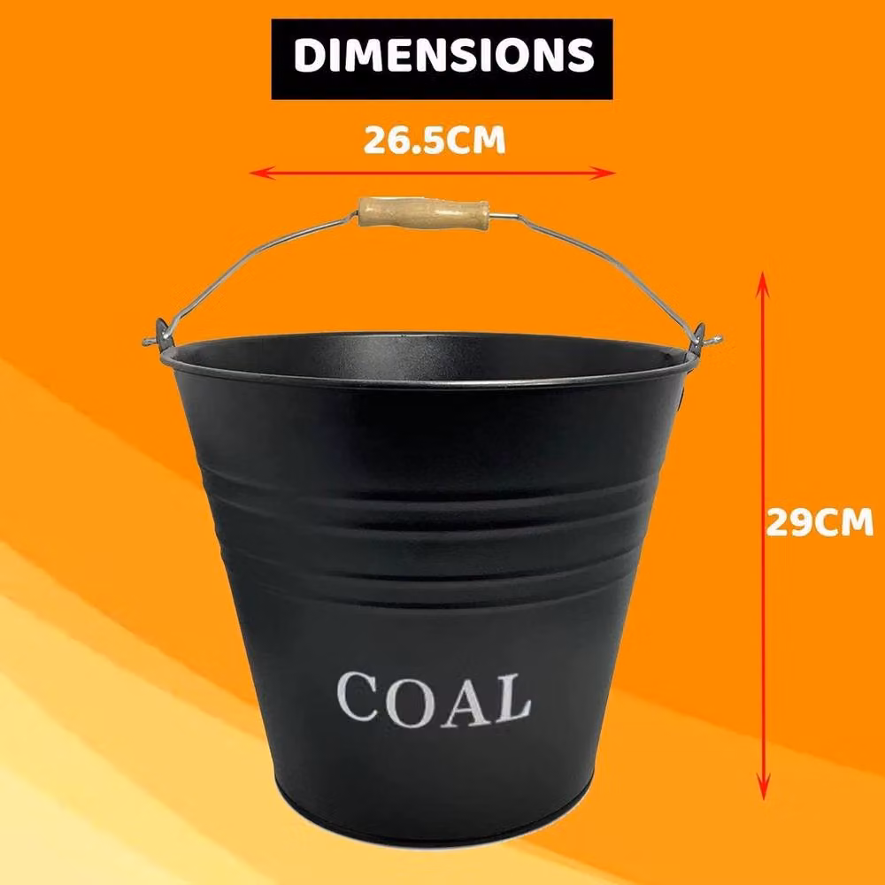 Pawnora Coal Bucket, Shovel and Brush Set in Black – 2