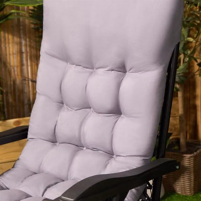 OHS Outdoor Sun Lounger with Filled Cushion in Grey