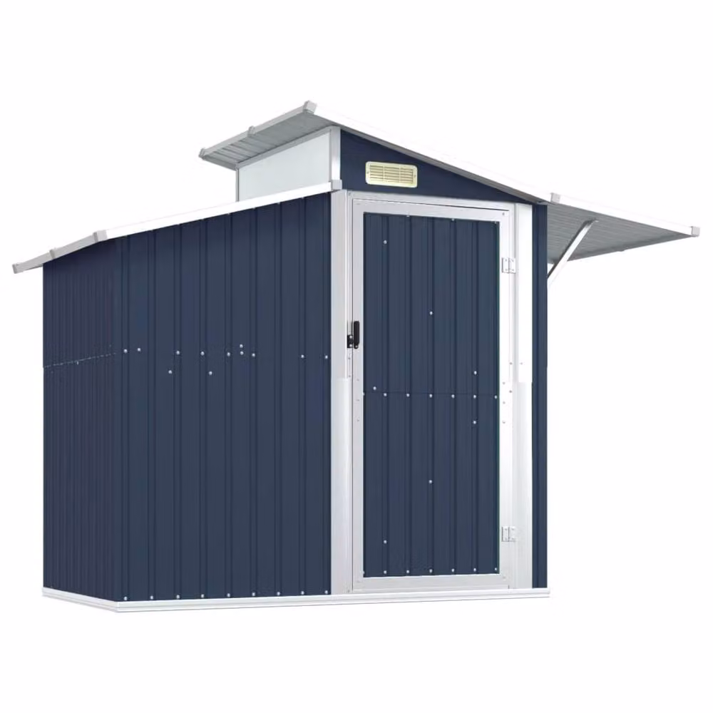 Berkfield Home Anthracite and Black Galvanised Steel Pent Garden Shed with Side Vent W/D/H: 270 x 130 x 208.5 cm – 2