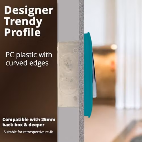 Trendi 1 Gang 3 Way Intermediate 10 Amp Rocker Light Switch in Bright Teal – 4