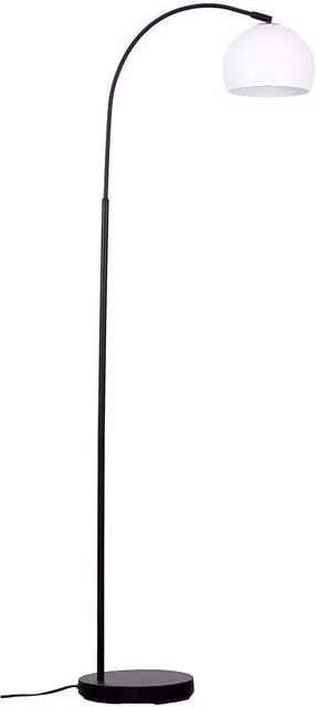 ValueLights Curva Black Metal Floor Lamp with Dome Shade