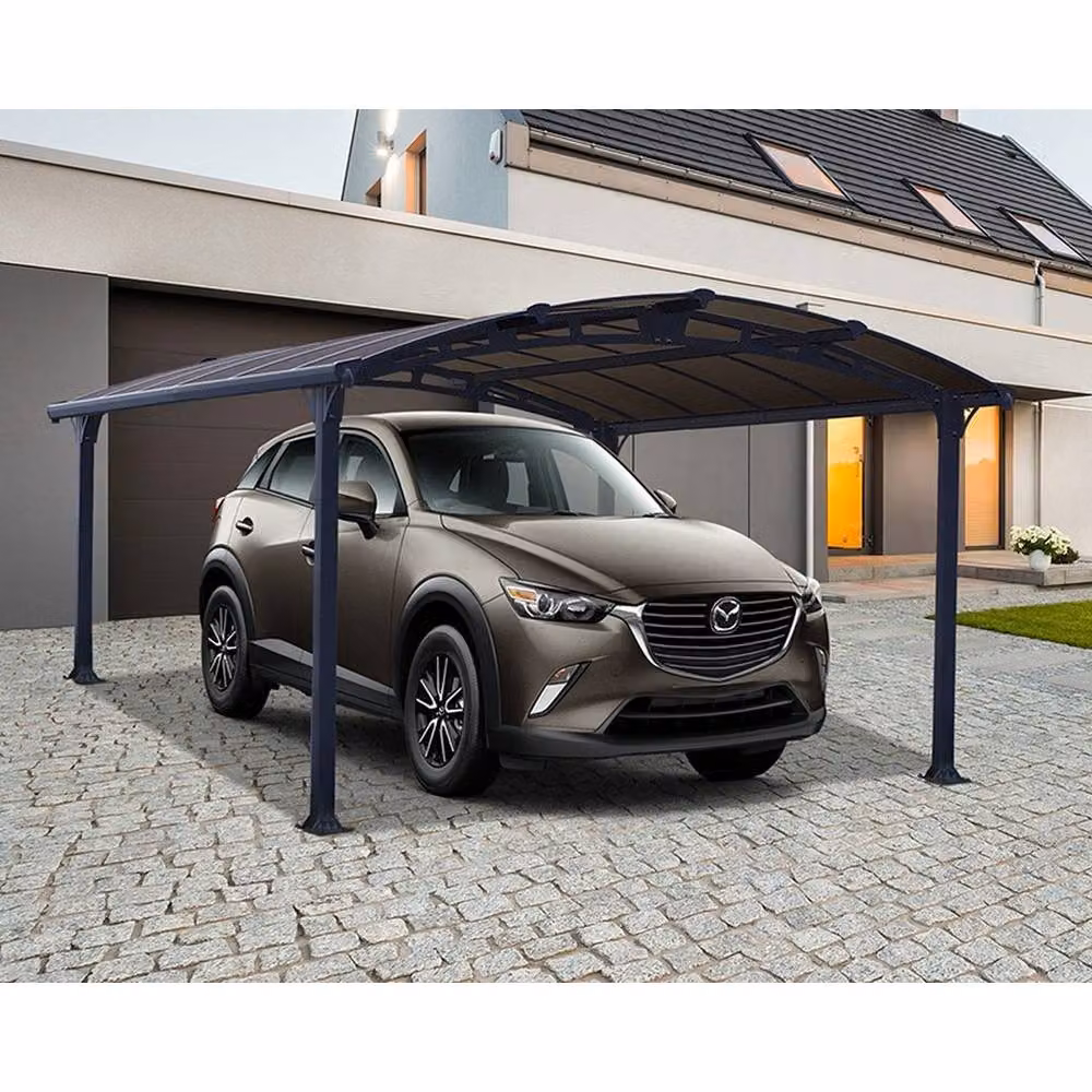 Palram Arcadia 4300 Polycarbonate Carport in Grey, W: 359 cm, H: 242 cm – 2