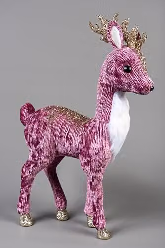 Shatchi Pink Reindeer Christmas Tabletop Figurine, Height: 52 cm – 2