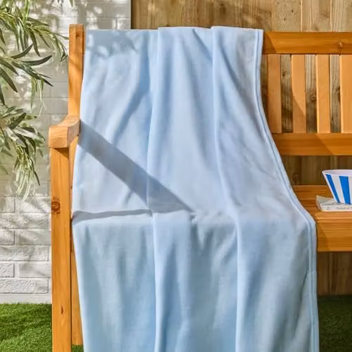 OHS Ultra Soft Polar Fleece Throw Blanket in Blue, W/D/H: 200 x 240 cm – 1