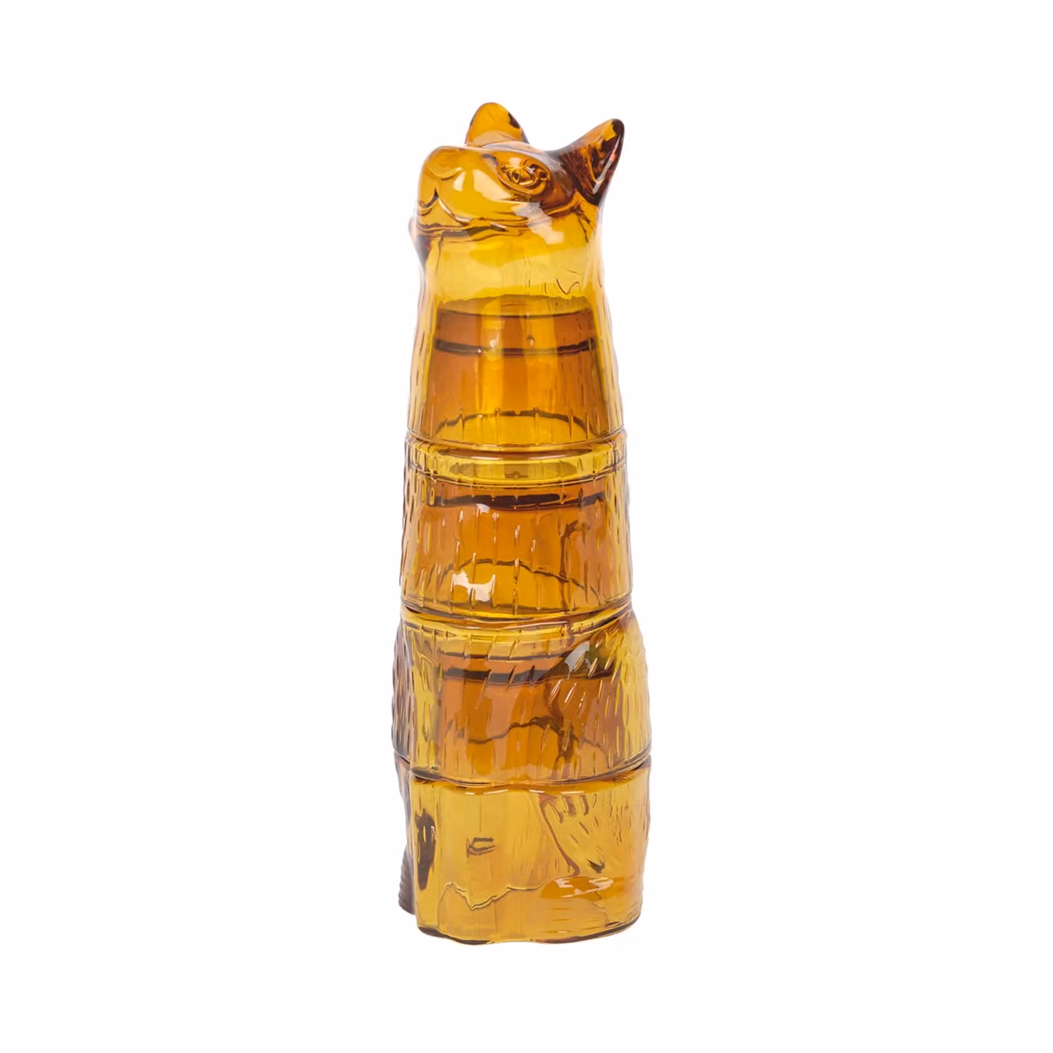 DOIY Medium Kitty Stackable Glass Tumblers, Set of 4, Black and Orange
