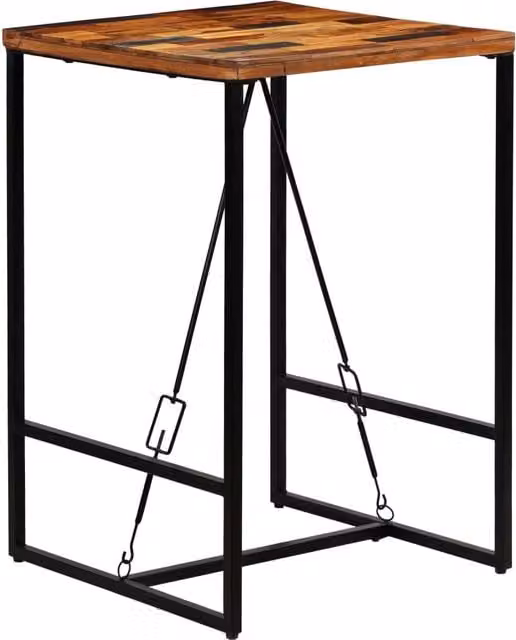 Berkfield Home Industrial Bar Table in Brown Solid Reclaimed Wood W/D/H: 70 x 70 x 106 cm