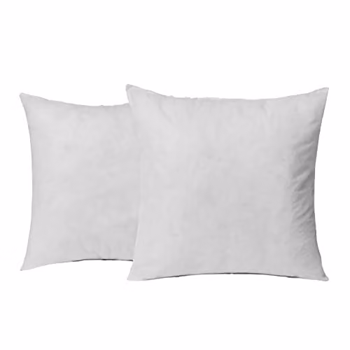 OHS Pack of 2 White Square Hollowfibre Cushion Inserts, 55 x 55 cm