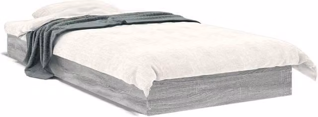 Berkfield Home Sonoma Small Single Wood Bed Frame, Grey, W: 75 cm, L: 190 cm