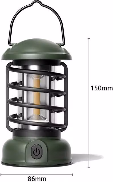 Leaper Vintage Rechargeable LED Camping Lantern in Green – 1