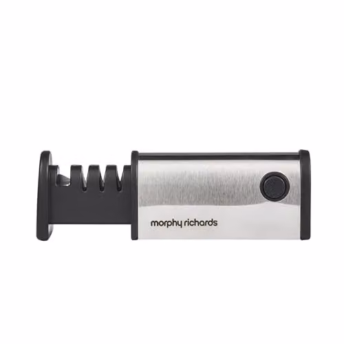 Morphy Richards 4-Stage Retractable Knife and Scissor Sharpener in Stainless Steel, Silver