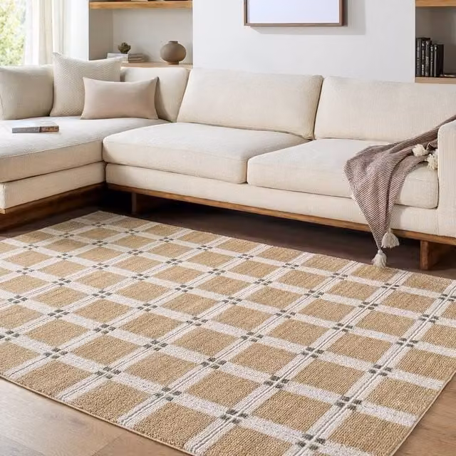 Livabliss La Luna Geometric Graphic Living and Dining Room Rug in Tan, Brown, White, Grey, Green and Beige, W: 160 cm, D: 215 cm – 1