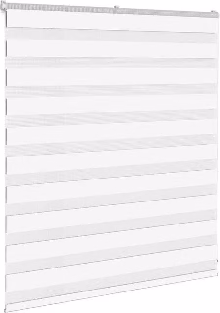 Berkfield Home Elegant White Zebra Blind with Striped Polyester Fabric, W: 120 cm, H: 100 cm