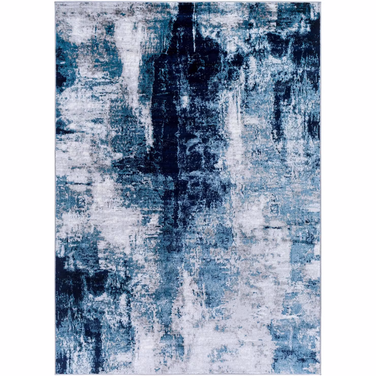 Livabliss Wanderlust Abstract Modern Marble Rug in Blue, Grey and Black, W: 200 cm, D: 275 cm – 2