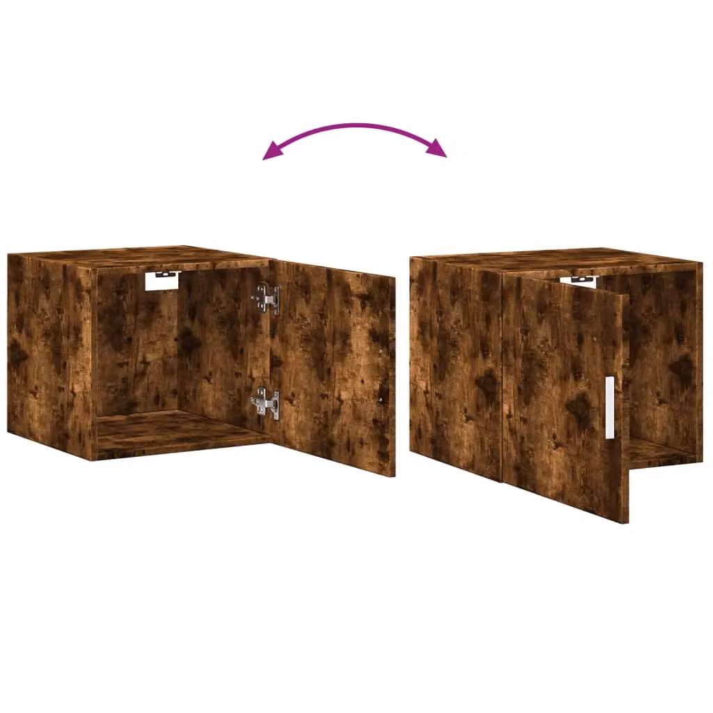 Berkfield Home Wall Mounted Smoked Oak Cabinet in Brown, W/D/H: 45 x 42.5 x 40 cm – 4