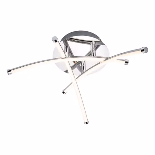 Cosylyte Hatton Mini Modern Integrated LED Ceiling Light, Chrome, W: 34 cm, D: 34 cm, H: 14.5 cm – 1