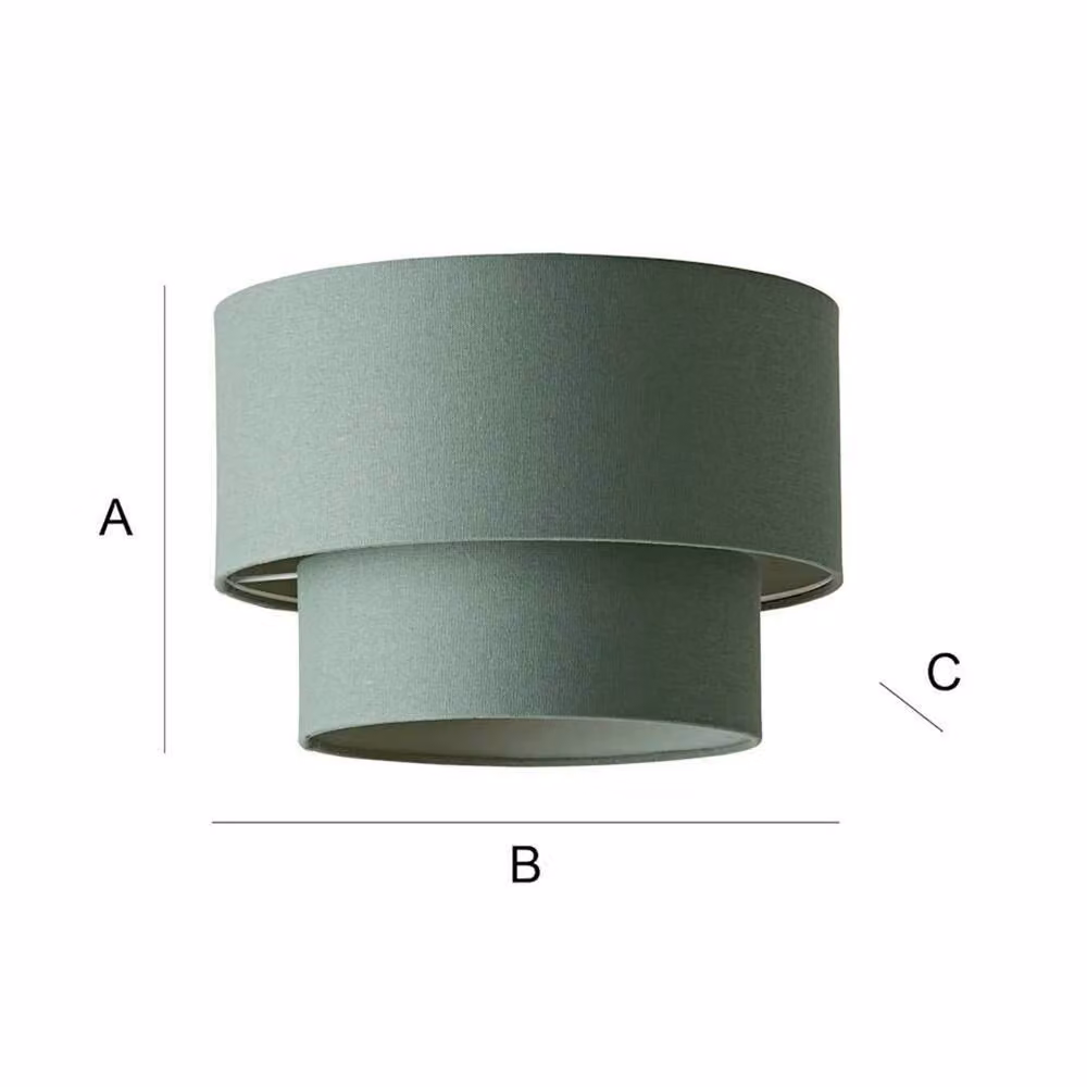 FORGEVIO Modern Cylinder Fabric Lamp Shade for Ceiling Lights in Green – 2