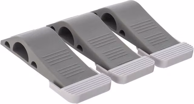LIVIVO Heavy Duty Rubber Door Stopper Wedge with Holder, Grey