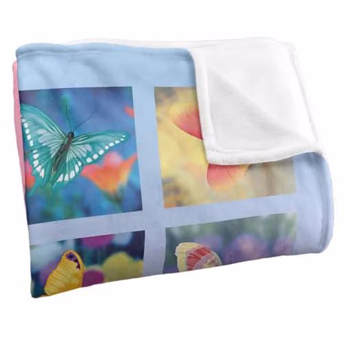 JQ Licensing Royce McClure Butterfly Boxes Silky Touch Super Soft Fleece Throw Blanket in White and Multicolour, W/D/H: 152 x 127 cm – 2