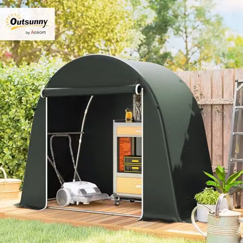 Outsunny Green Garden Storage Shed Tent W: 245 cm, D: 120 cm, H: 200 cm – 2