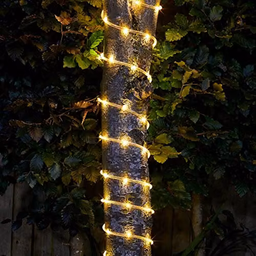 Smart Garden Products Solar Powered LED Rope Lights with 100 LEDs in Multicolour and Warm White