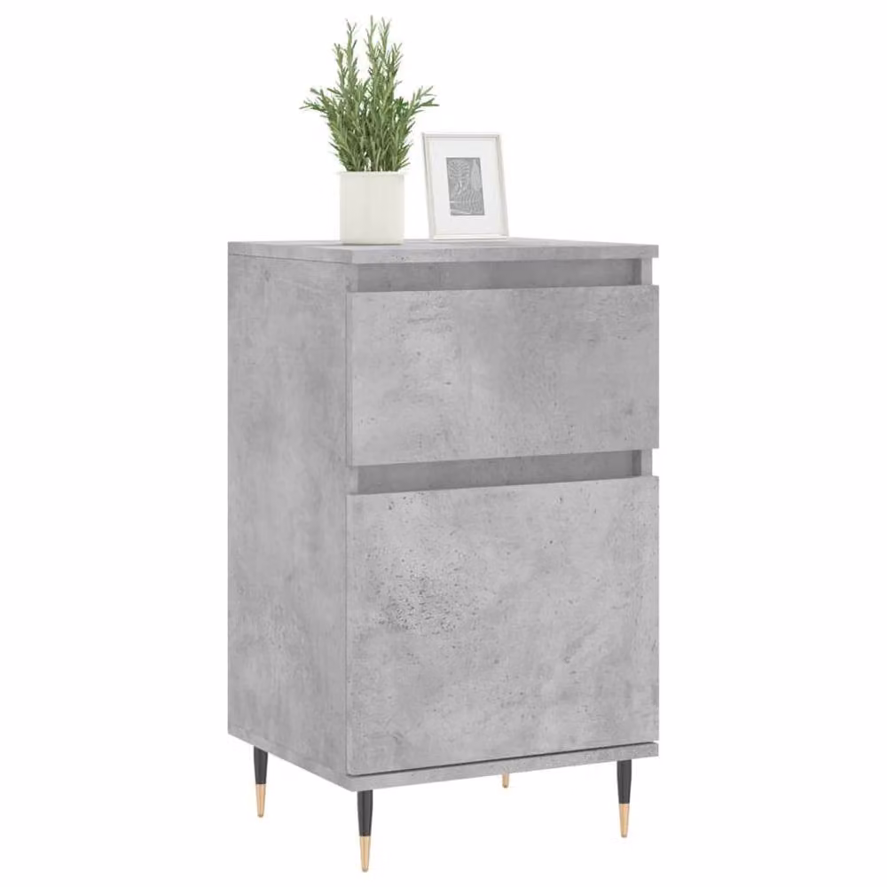 Berkfield Home Set of 2 Modern Sideboards in Concrete Grey, W/D/H: 40 x 35 x 70 cm – 2