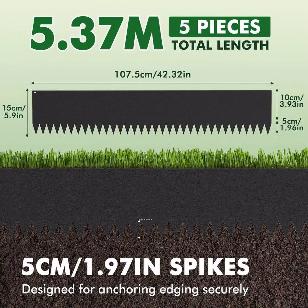 EONLION Rusted Flexible Metal Garden Border Lawn Edging in Black – 2