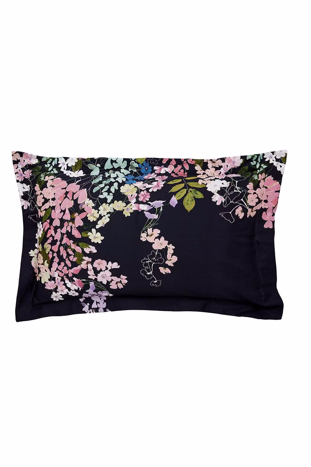 Ted Baker Wisteria Cotton Sateen Duvet Cover and Pillowcase Set, Navy Blue and Pink Floral, 200 x 200 cm – 4