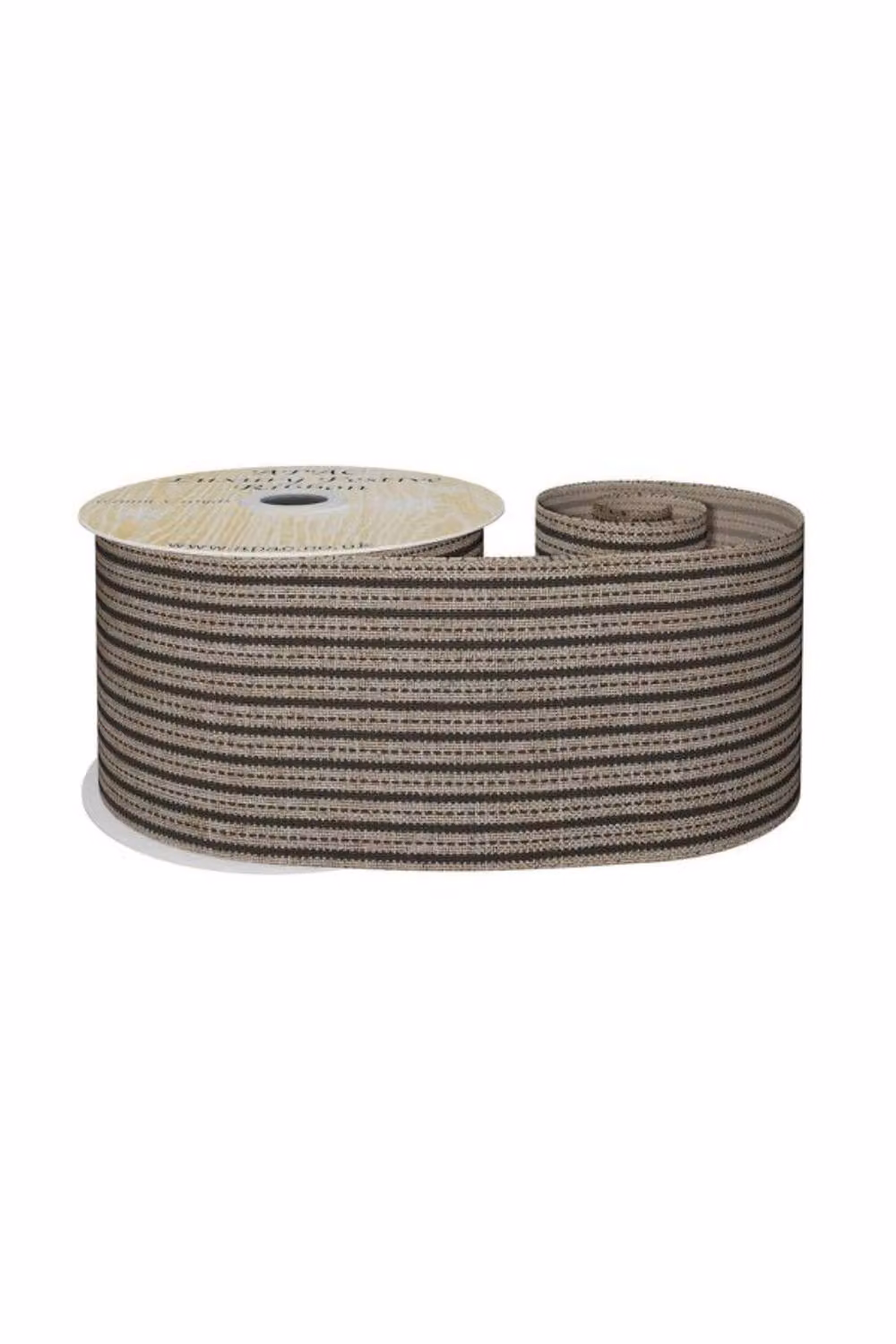 KDMD Natural and Black Striped Fabric Ribbon, Width: 6.3 cm, Length: 9 m – 2