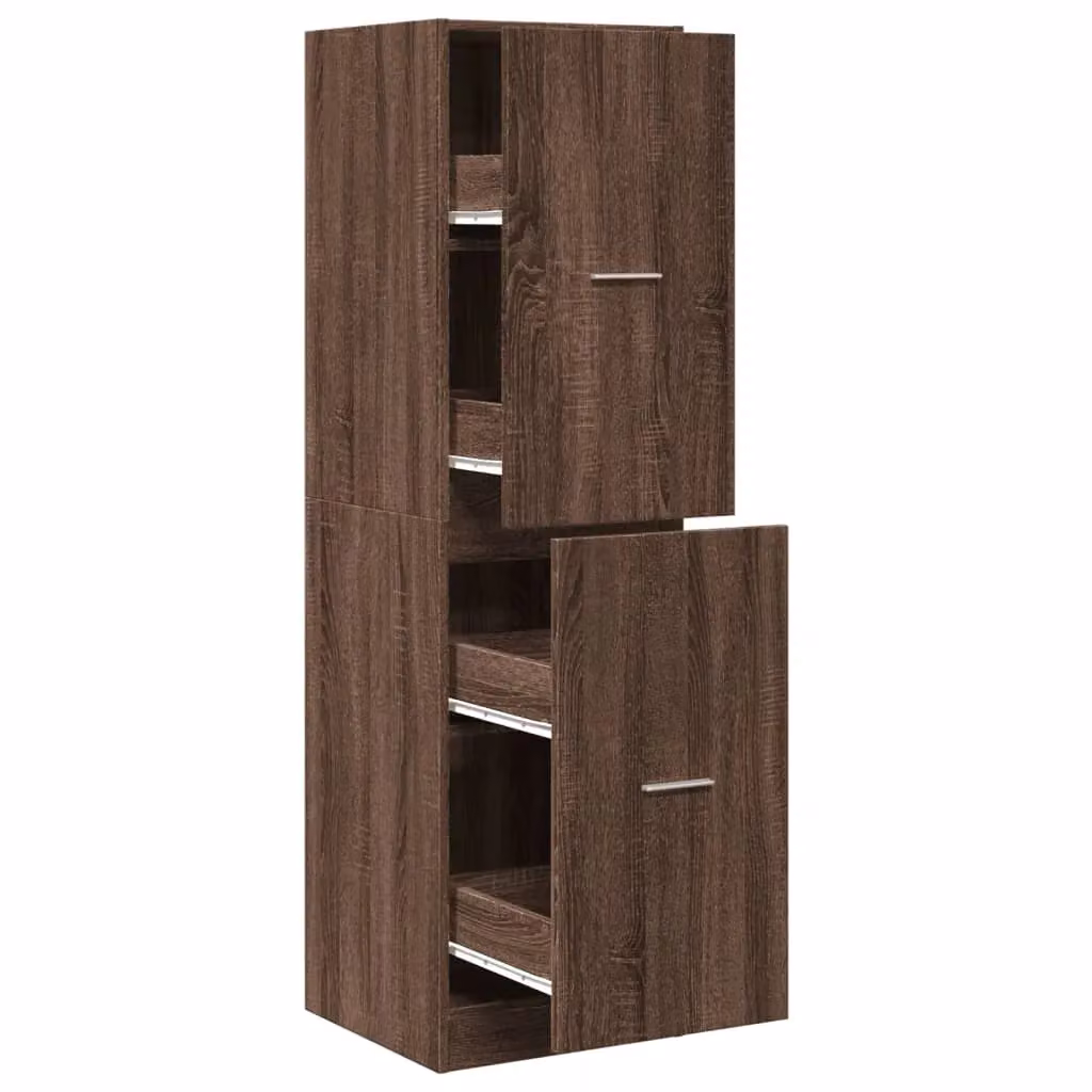 Berkfield Home Apothecary Cabinet in Brown Oak, W/D/H: 40 x 41 x 144.5 cm – 2
