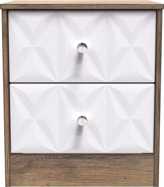 Ready Assembled 2 U Memphis 2 Drawer Bedside Cabinet in Dark Brown