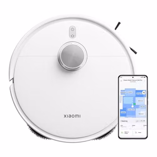 Xiaomi S40 Pro Robot Vacuum Cleaner and Mop in White with 15000Pa Suction, Dual Extendable Arms, Edge Cleaning and App Control – 1