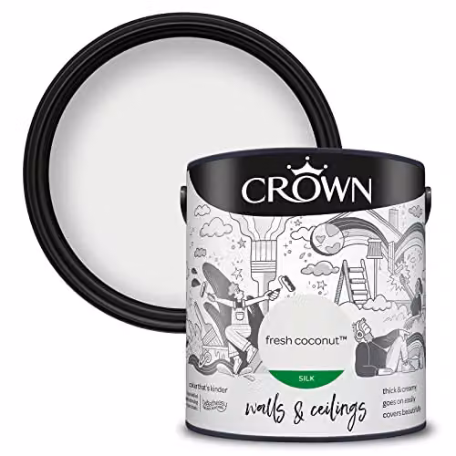 Crown White Silk Emulsion Paint, 2.5L – 2