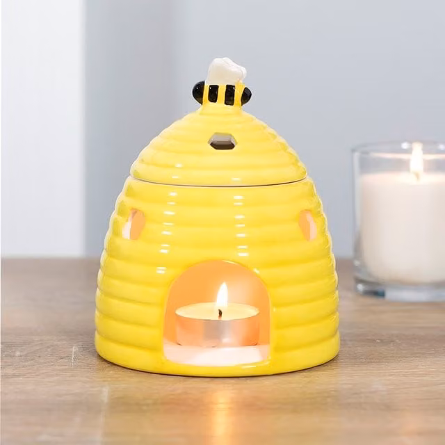 Kingsbury Gifts Beehive Design Ceramic Wax Melt Burner in Yellow