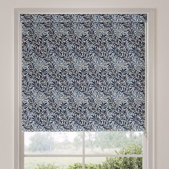 William Morris Willow Bough Midnight Blackout Made To Measure Roller Blind with Floral Design