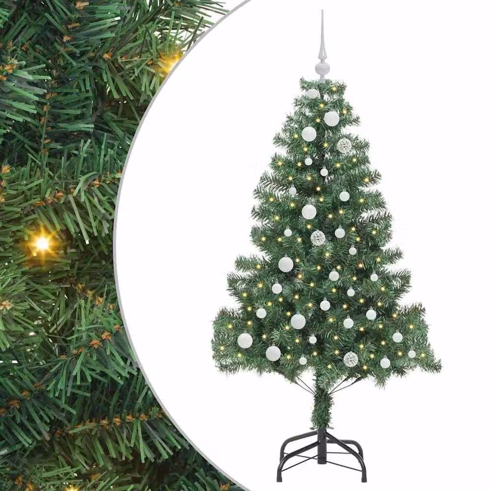 Berkfield Home Green PVC Christmas Tree with 150 LEDs and Stand, Height: 150 cm – 2