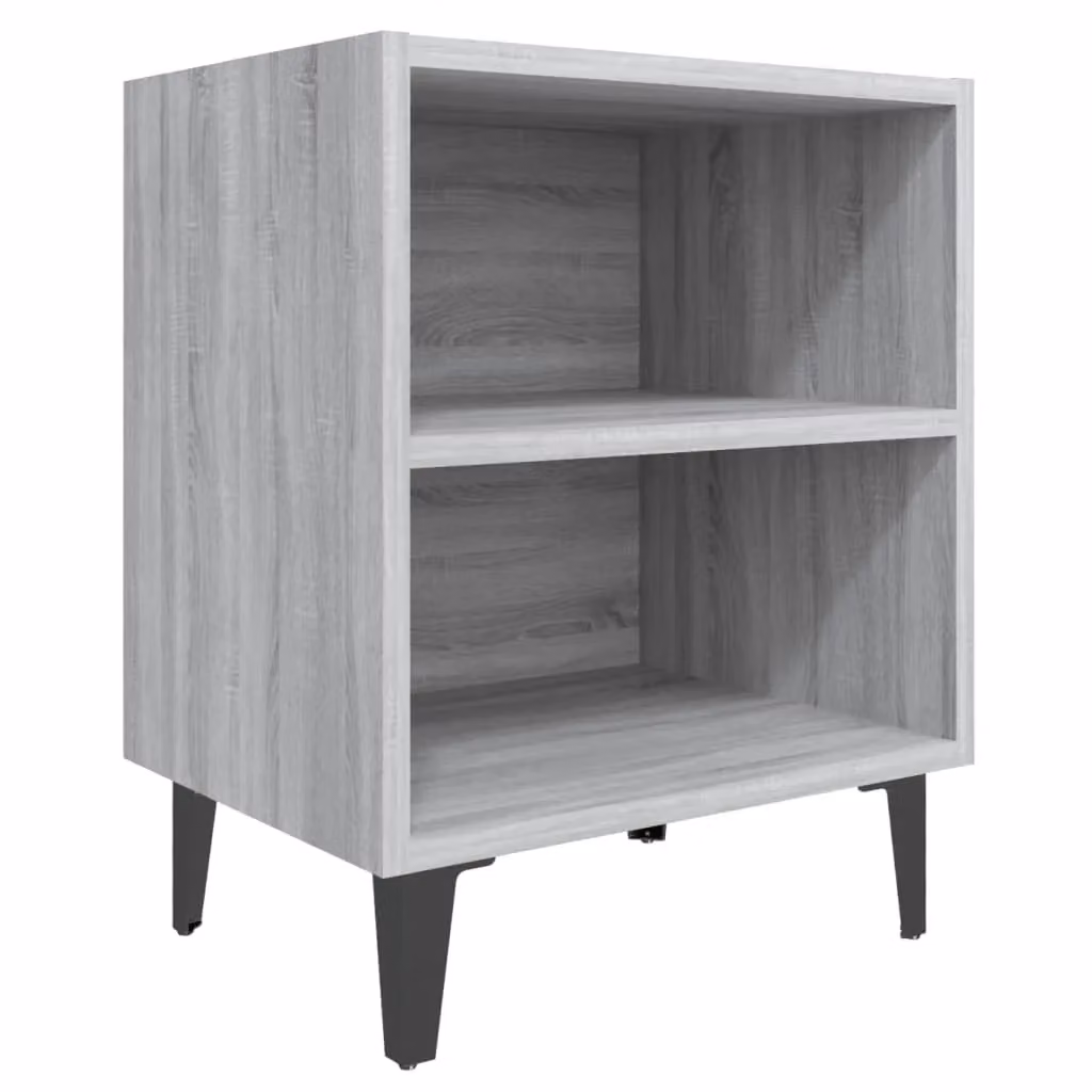 Berkfield Home Bed Cabinet with Metal Legs in Grey Sonoma, W/D/H: 40 x 30 x 50 cm – 2