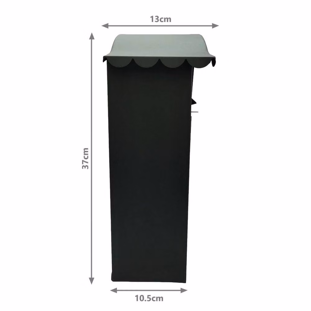 FLAVORA Weatherproof Wall Mounted Outdoor Post Box in Black – 2