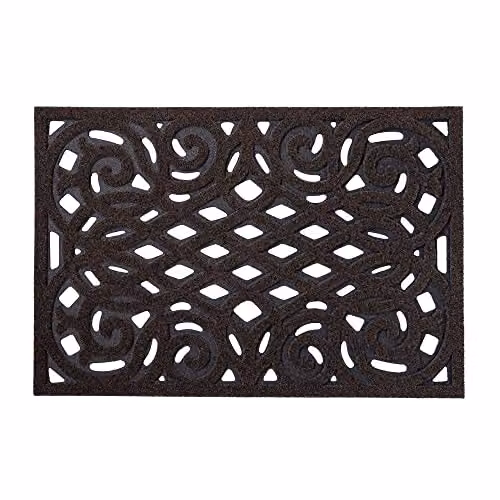Nicoman Heavy Duty Rubber Outdoor Doormat, Brown, W: 60 cm, D: 40 cm, H: 1 cm – 1
