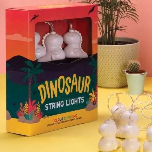 Fizz Creations Multicolour Dinosaur LED String Lights, Battery Operated – 6