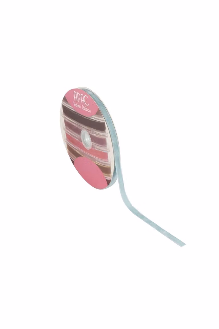 KDMD Baby Blue Velvet Ribbon, Pack of 2
