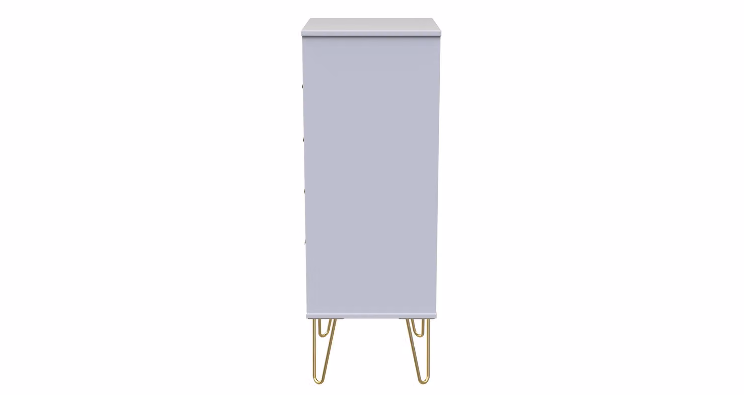 Ready Assembled 2 U Dallas 5 Drawer Tall Bedside Cabinet in Green and Gold – 2
