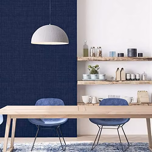 Arthouse Weave Texture Plain Blue Wallpaper – 2
